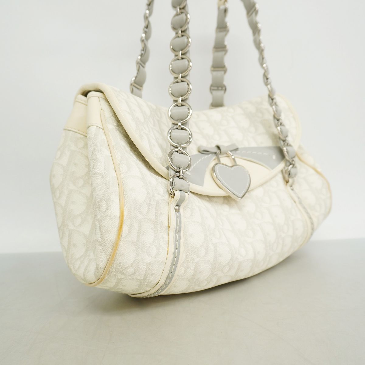 Dior Shoulder Bag Trotter Leather White Silver — view 2
