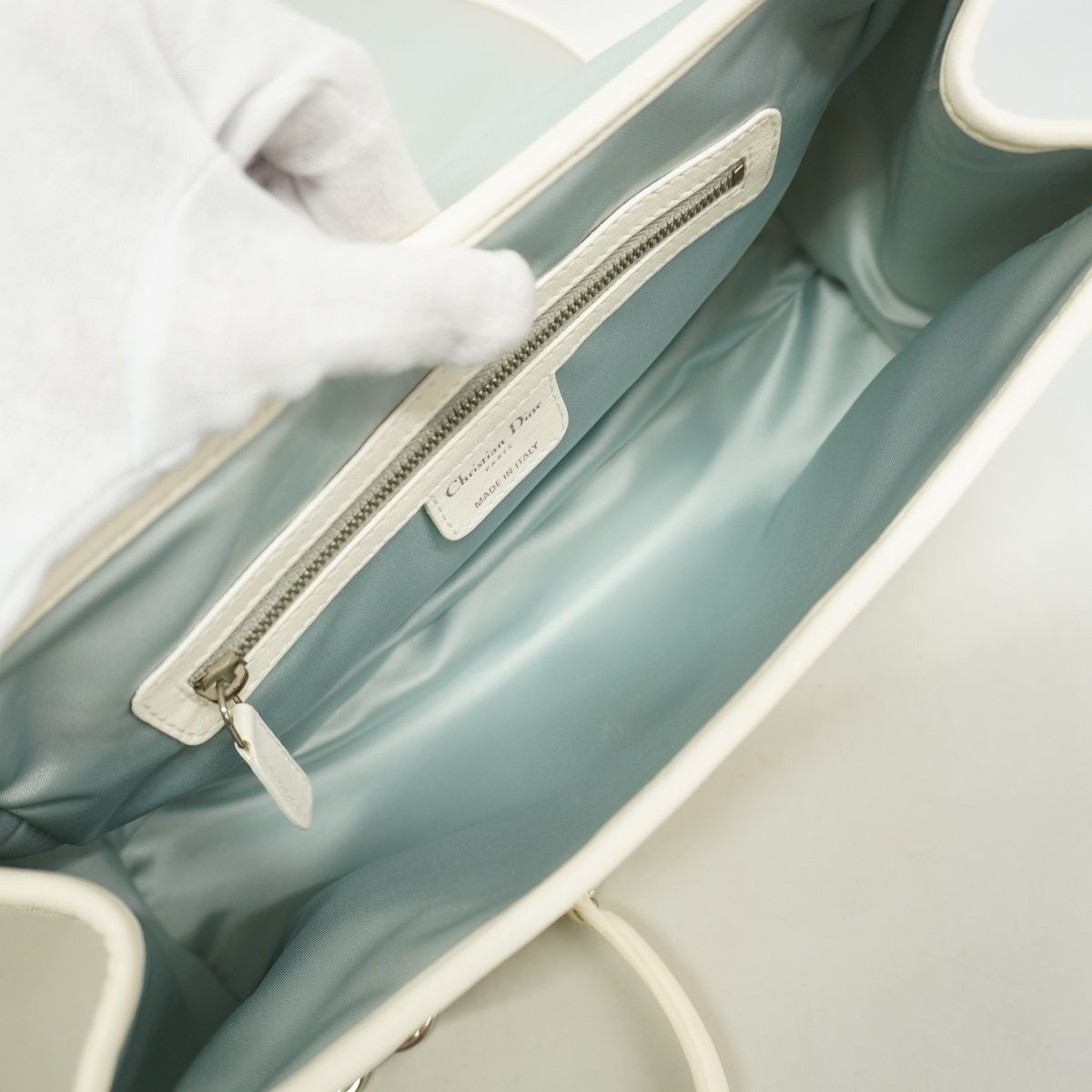 Dior Shoulder Bag Trotter Leather White Silver — view 4