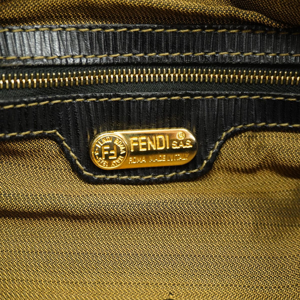 Fendi Handbag Zucca Canvas Brown Gold 2-Way Bag — view 5