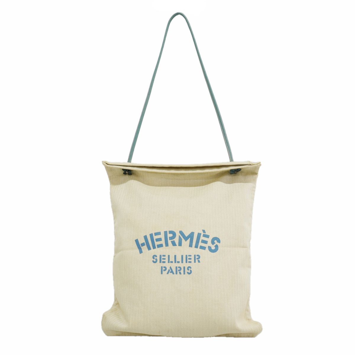 Hermes Shoulder Bag Aline Toile Chevron Blue Gold