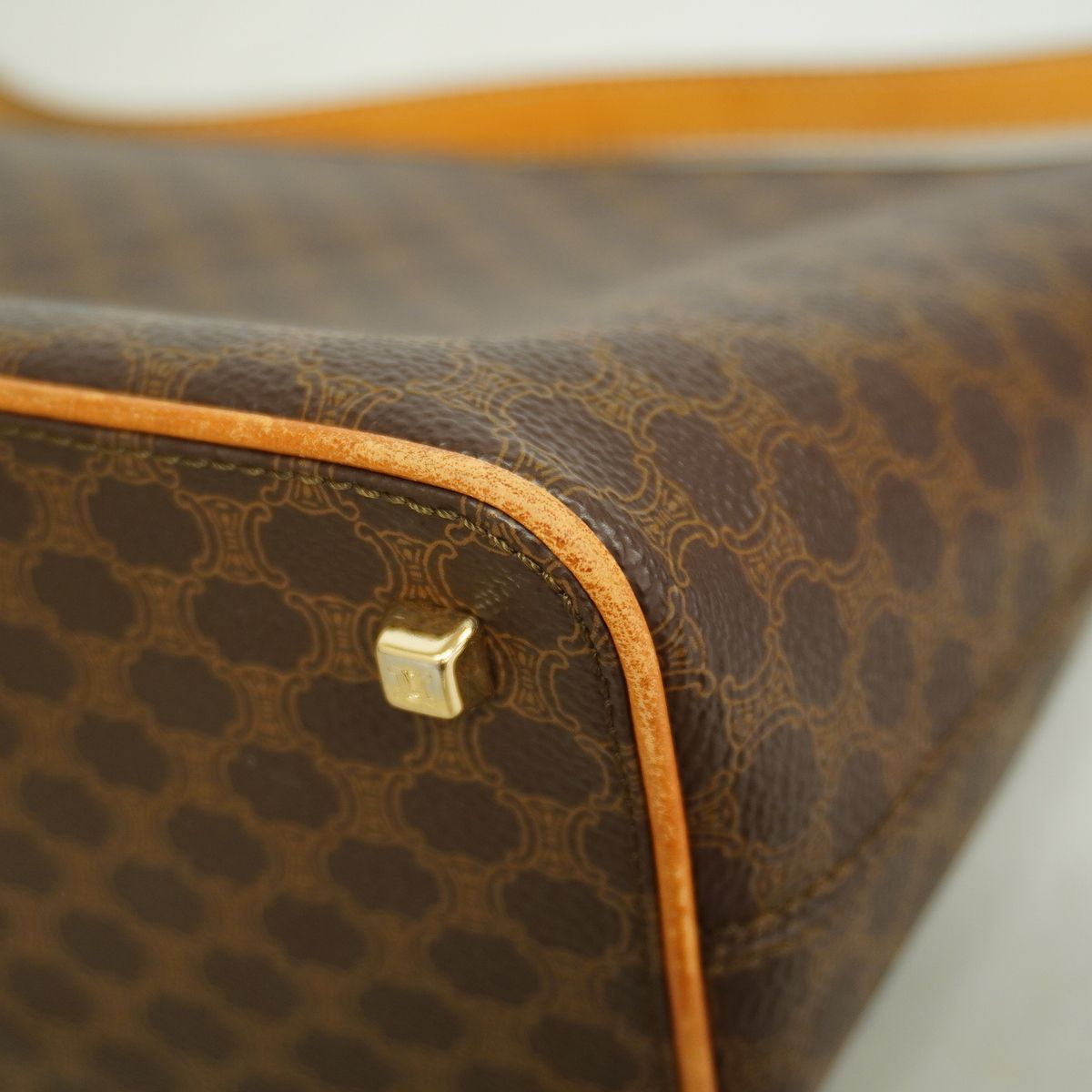 Celine Handbag Macadam Brown Gold — view 8