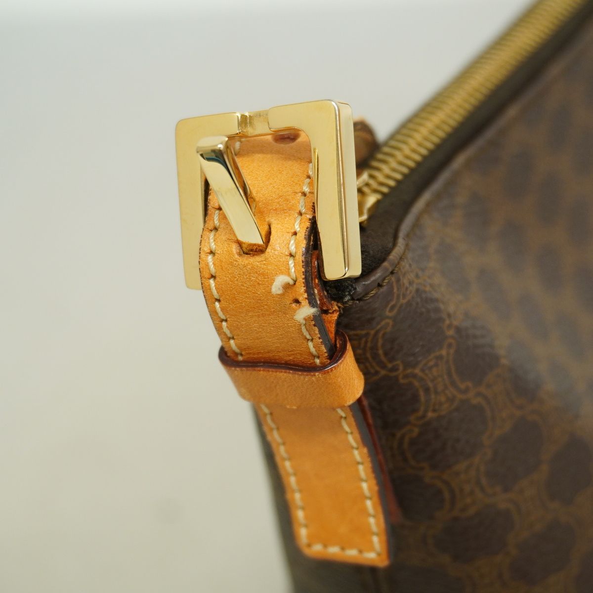 Celine Handbag Macadam Brown Gold — view 7