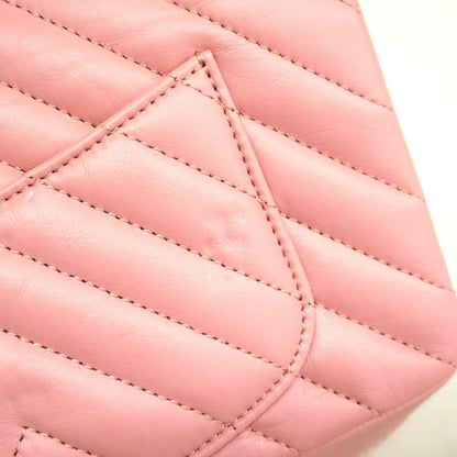Chanel Shoulder Bag V-stitch 2.55 Leather Pink Silver — view 6