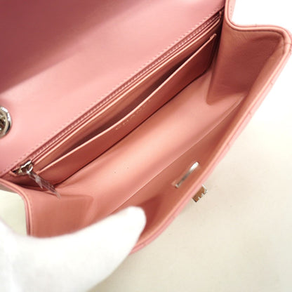 Chanel Shoulder Bag V-stitch 2.55 Leather Pink Silver — view 4