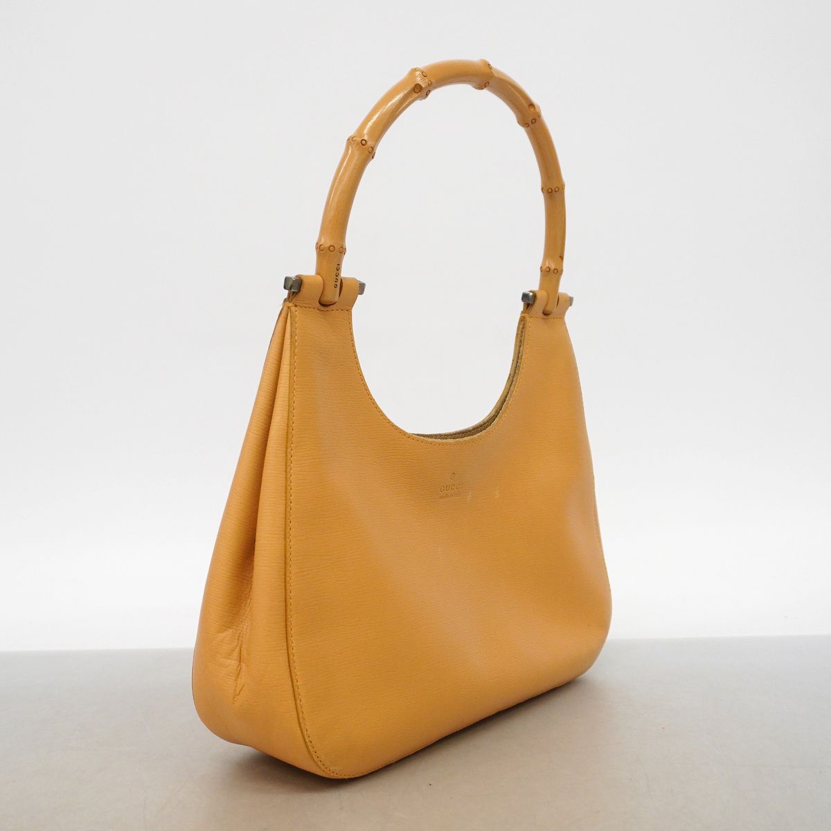 Gucci Handbag Bamboo Leather Light Brown Silver — view 2