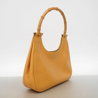 Gucci Handbag Bamboo Leather Light Brown Silver — view 2