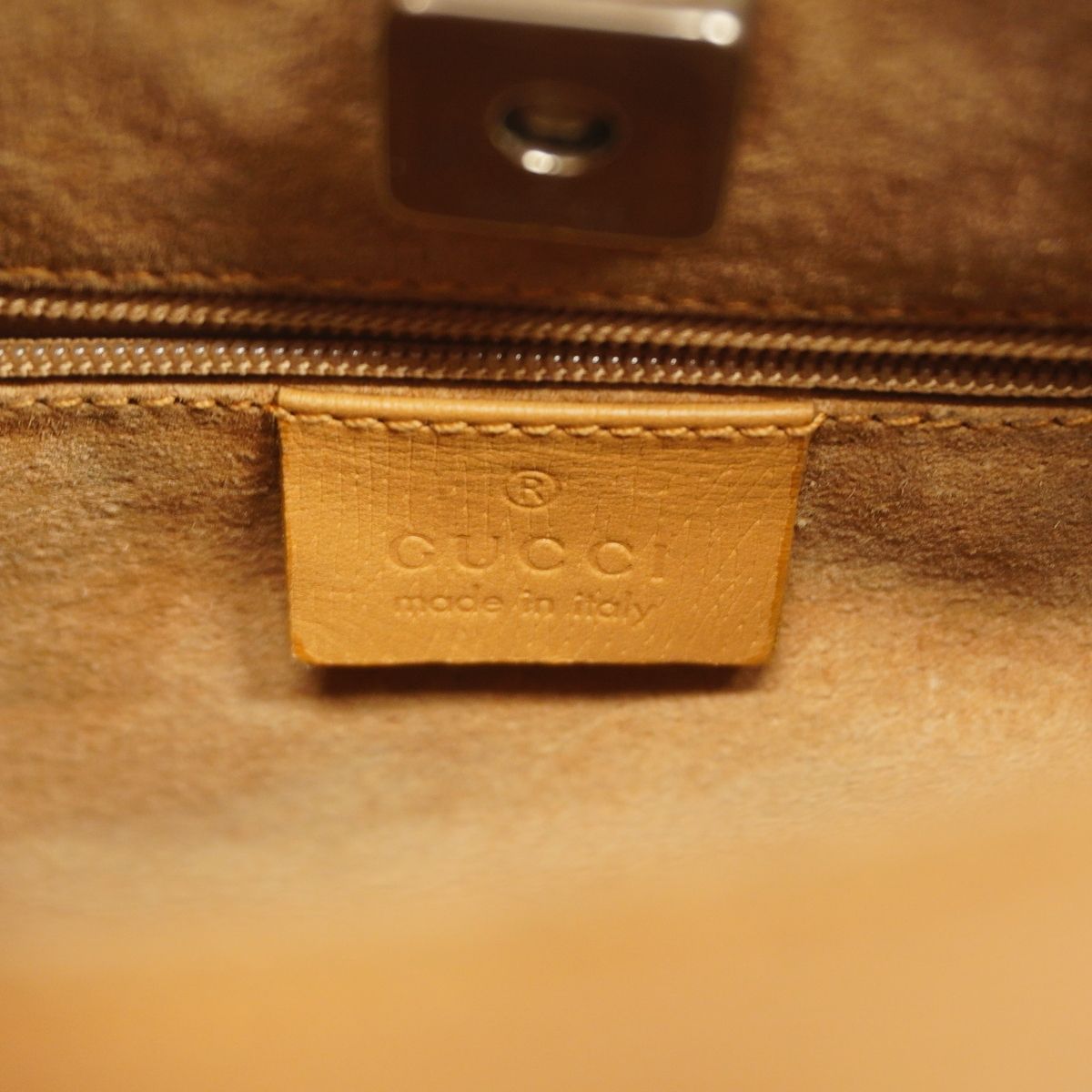 Gucci Handbag Bamboo Leather Light Brown Silver — view 5
