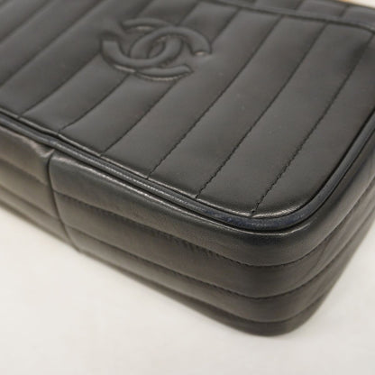 Chanel Shoulder Bag Mademoiselle Lambskin Black Gold — view 6
