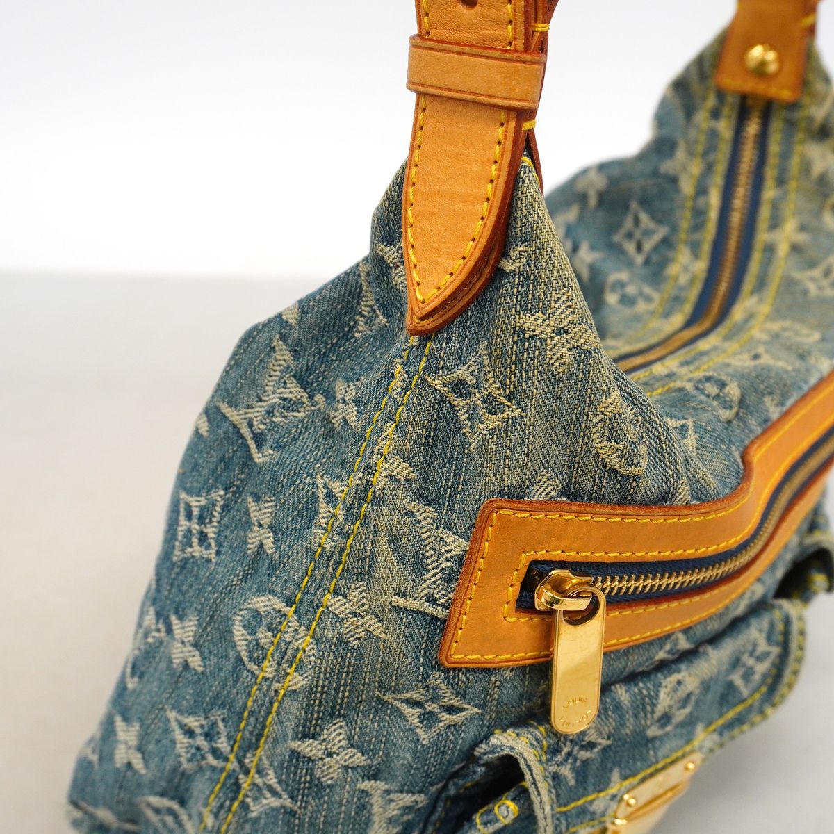 Louis Vuitton Shoulder Bag Monogram Denim Baggy PM Blue — view 7