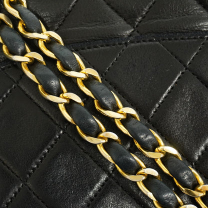 Chanel Shoulder Bag Quilted Lambskin Black Gold — view 8