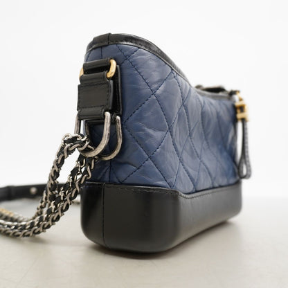Chanel Shoulder Bag Gabrielle de Chanel Calfskin Navy Black Gold Silver — view 2