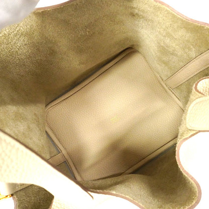 Hermes Handbag Picotin Lock MM Taurillon Clemence Craie Gold — view 4