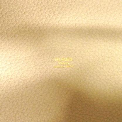 Hermes Handbag Picotin Lock MM Taurillon Clemence Craie Gold — view 5