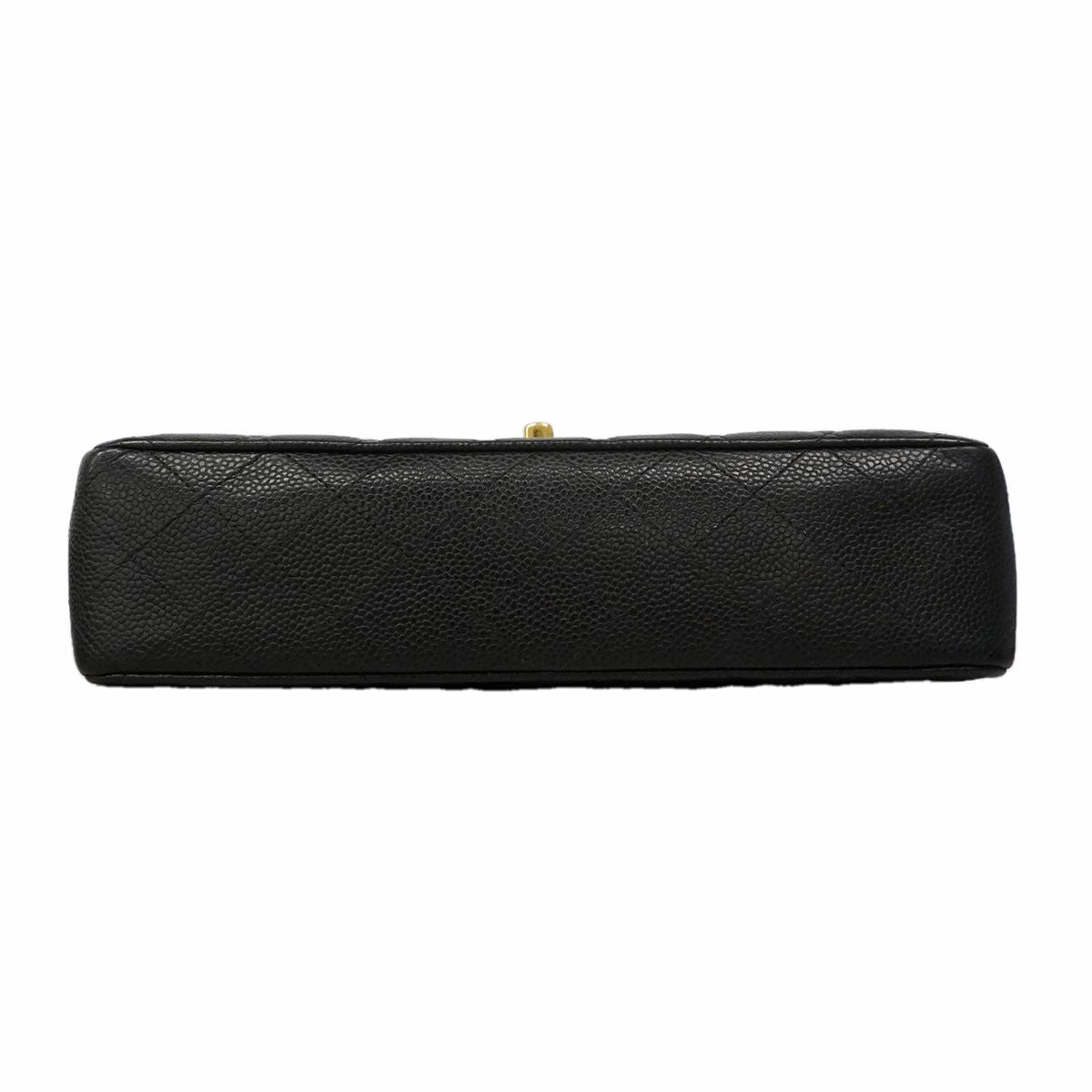 Chanel Shoulder Bag Quilted Caviar Leather Black Gold — view 3