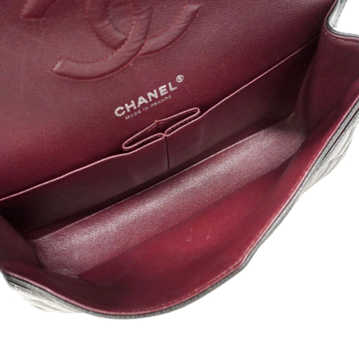 Chanel Shoulder Bag Quilted Caviar Leather Black Silver — view 4