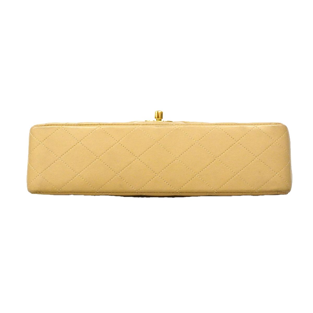 Chanel Shoulder Bag Quilted Lambskin Beige Gold — view 3