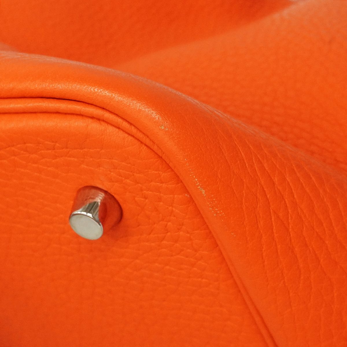 Hermes Handbag Picotin Lock MM Taurillon Clemence Capucines Silver — view 6