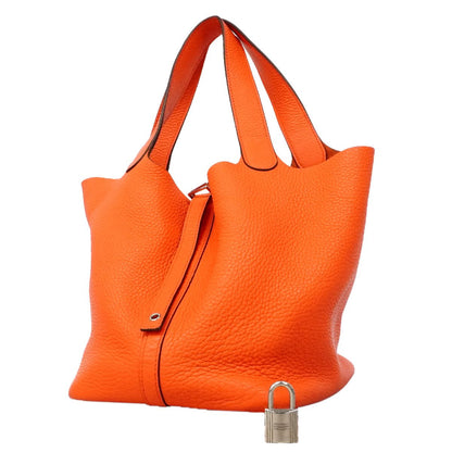 Hermes Handbag Picotin Lock MM Taurillon Clemence Capucines Silver