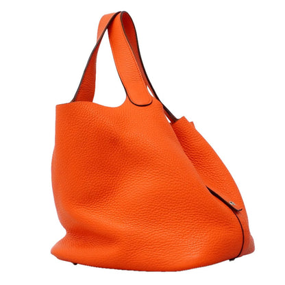 Hermes Handbag Picotin Lock MM Taurillon Clemence Capucines Silver — view 2