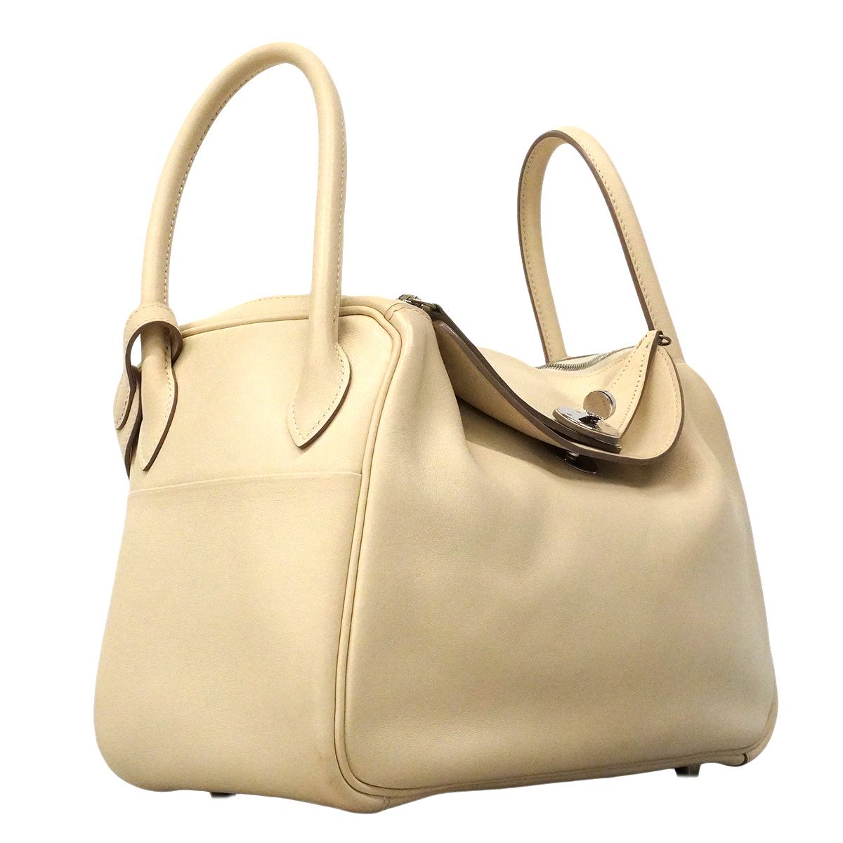 Hermes Handbag Lindy 26 Swift Craie Silver 2-Way Bag — view 2