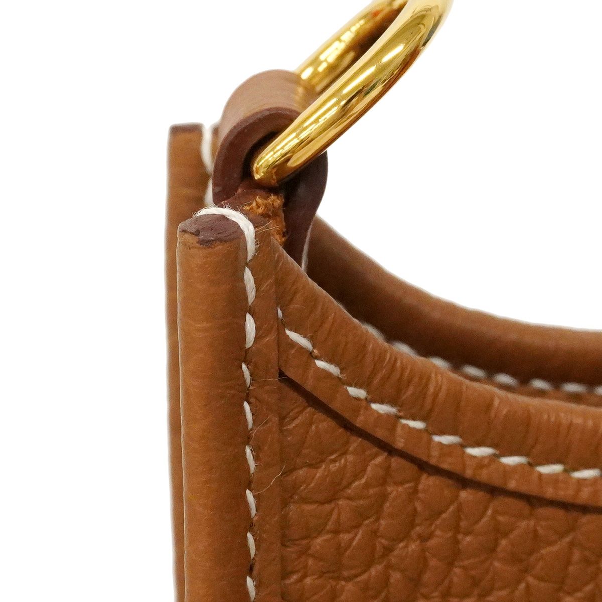 Hermes Shoulder Bag Evelyne TPM Taurillon Clemence Gold — view 7