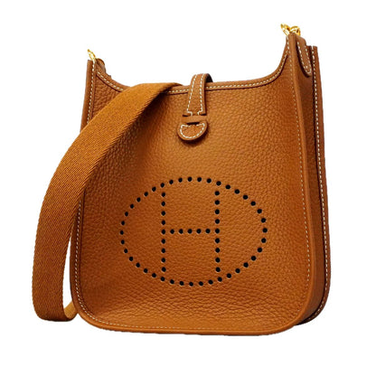 Hermes Shoulder Bag Evelyne TPM Taurillon Clemence Gold