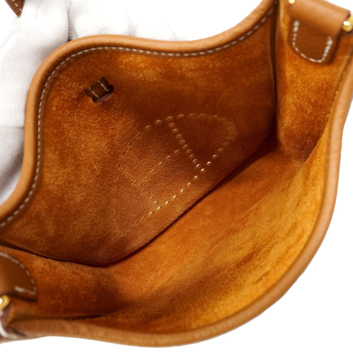 Hermes Shoulder Bag Evelyne TPM Taurillon Clemence Gold — view 4