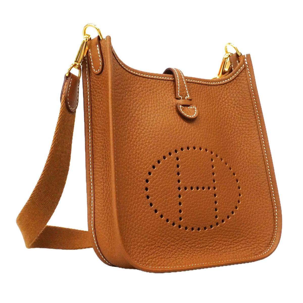 Hermes Shoulder Bag Evelyne TPM Taurillon Clemence Gold — view 2