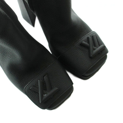 Louis Vuitton Shake Platform Ankle Boots Short Square Toe Leather Logo Side — view 4