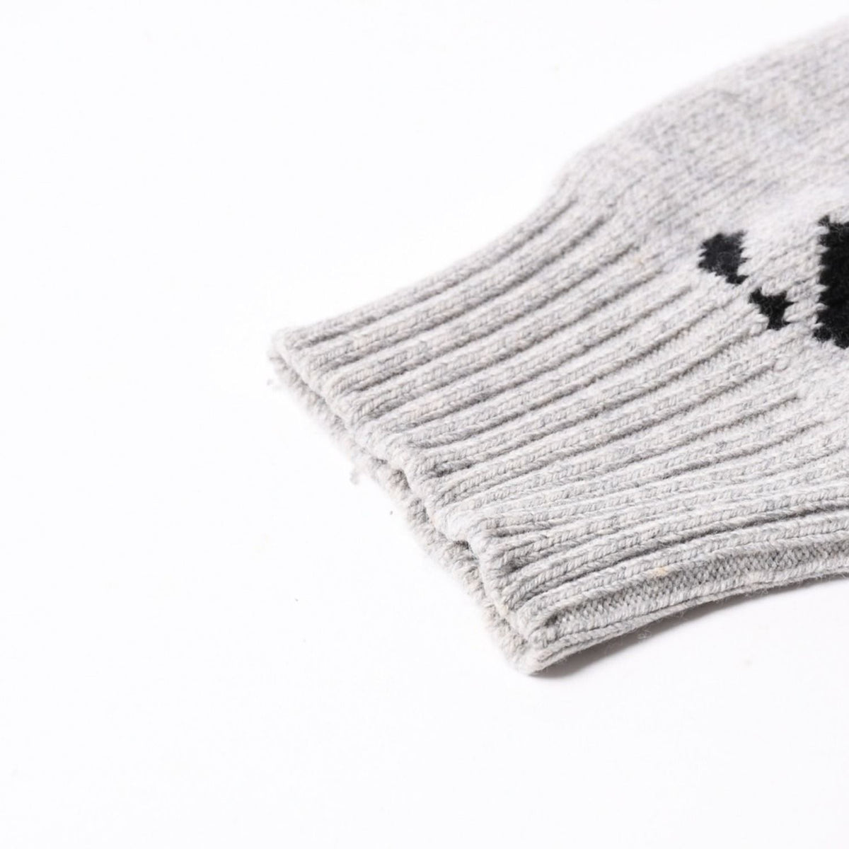 Balenciaga All Over Print Logo Crew Neck Knit Sweater Wool Gray Black — view 6