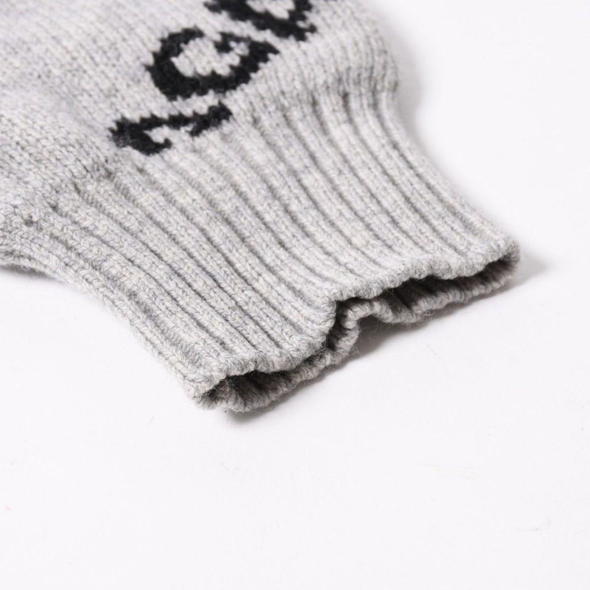 Balenciaga All Over Print Logo Crew Neck Knit Sweater Wool Gray Black — view 8