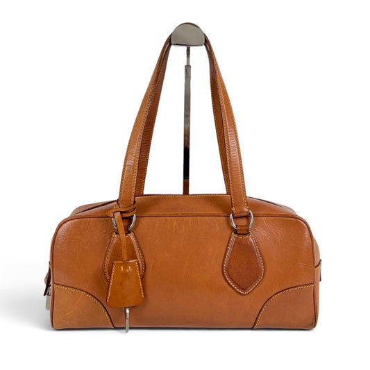 Prada Leather East Waist Bag Brown