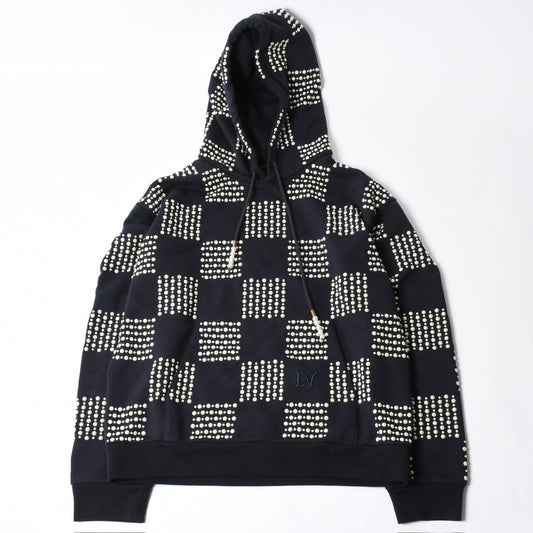 Louis Vuitton Hoodie Damier LV Logo Embroidery Gos Navy