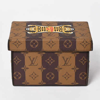 Louis Vuitton Card Box NIGO Tiger Monogram Canvas Brown Gold Limited Shoulder