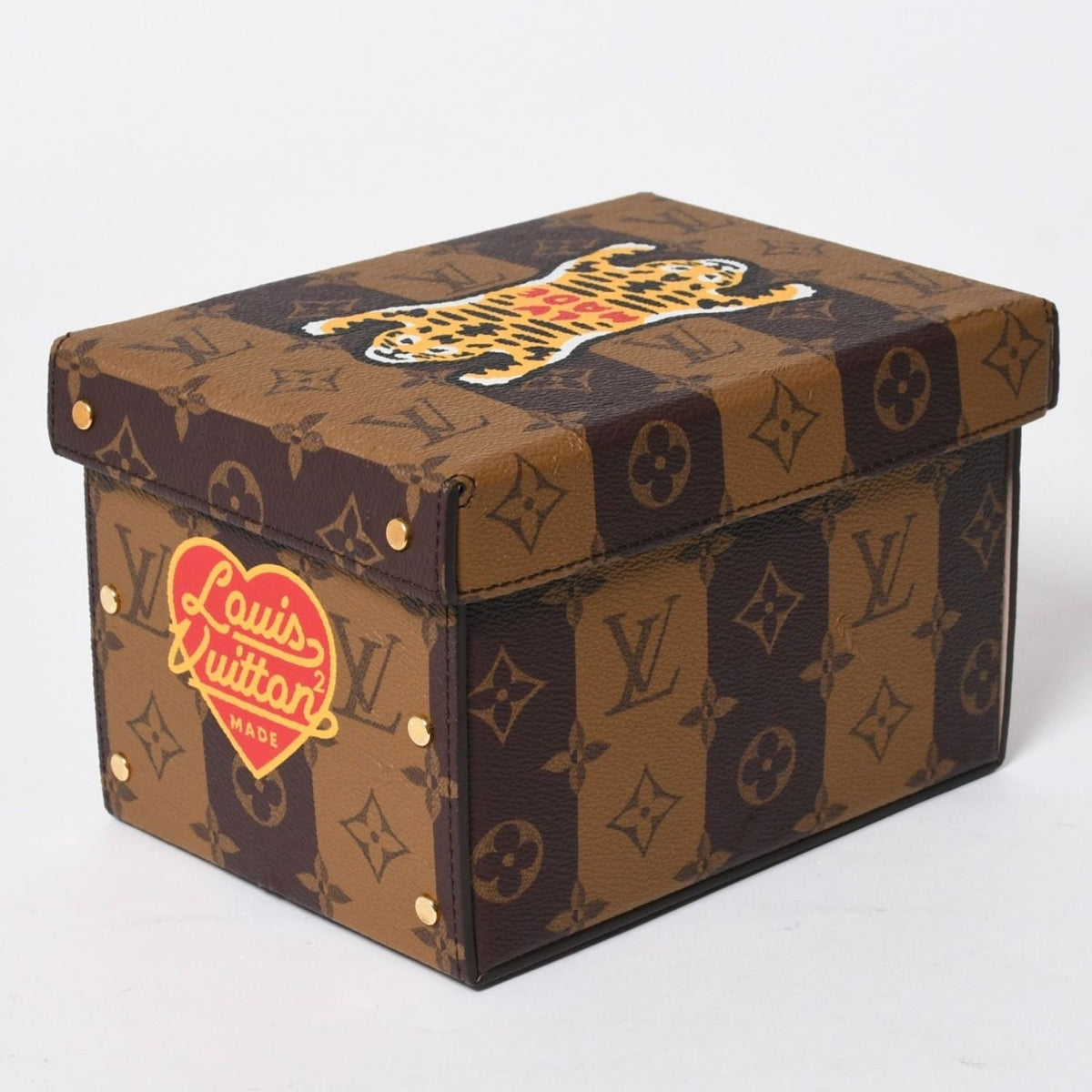 Louis Vuitton Card Box NIGO Tiger Monogram Canvas Brown Gold Limited Shoulder — view 3