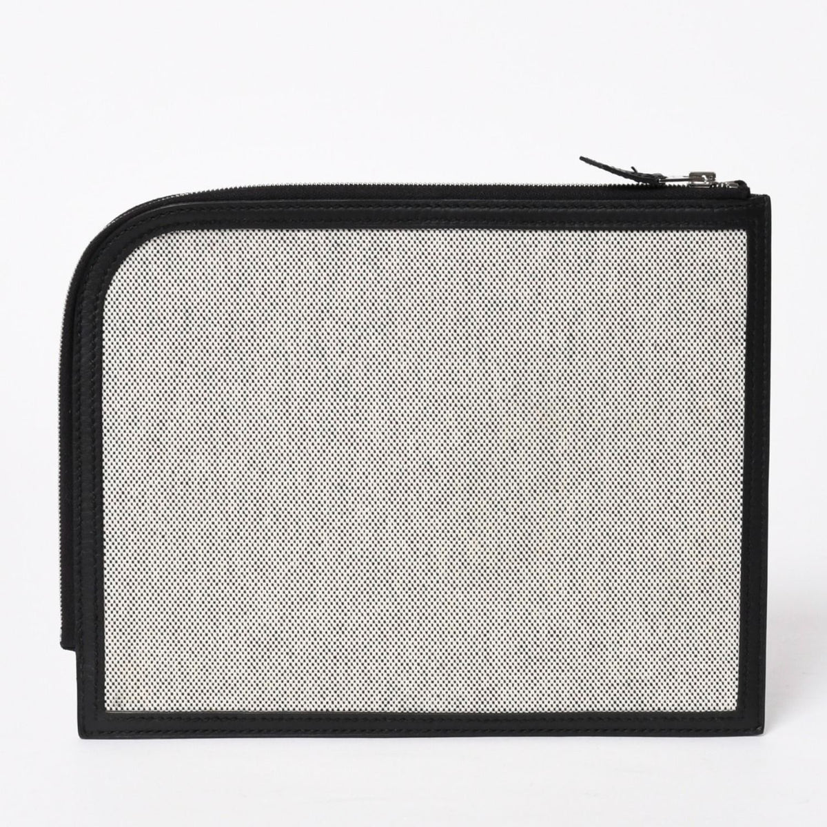 Hermes Cargo Pocket Zip Pouch Toile H Veau Black Ecru Silver — view 3