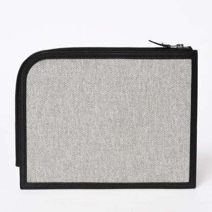 Hermes Cargo Pocket Zip Pouch Toile H Veau Black Ecru Silver — view 3