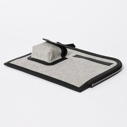 Hermes Cargo Pocket Zip Pouch Toile H Veau Black Ecru Silver — view 6