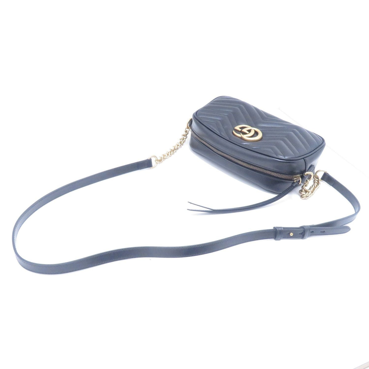 Gucci GG Marmont Shoulder Bag Black Leather — view 3