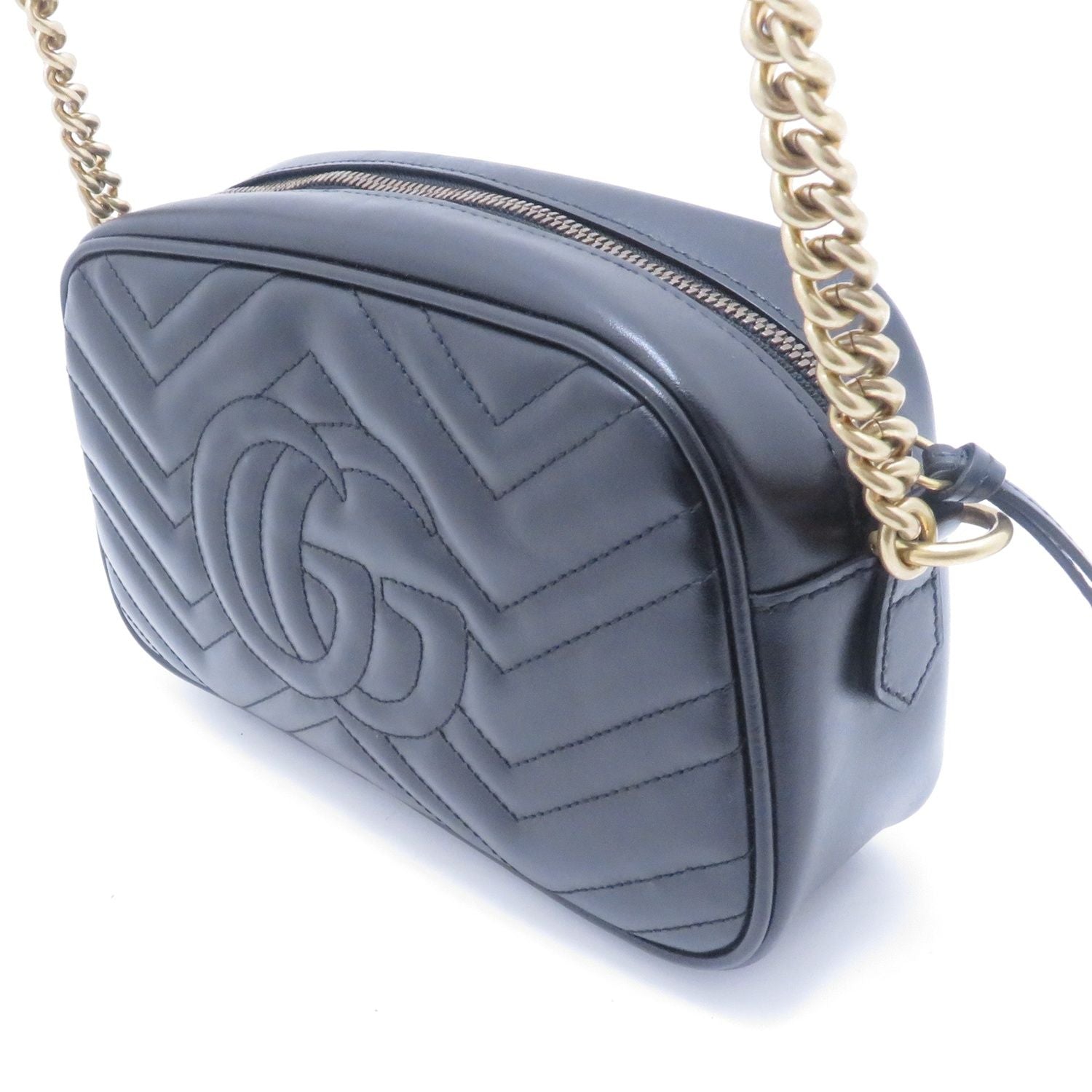 Gucci GG Marmont Shoulder Bag Black Leather — view 2