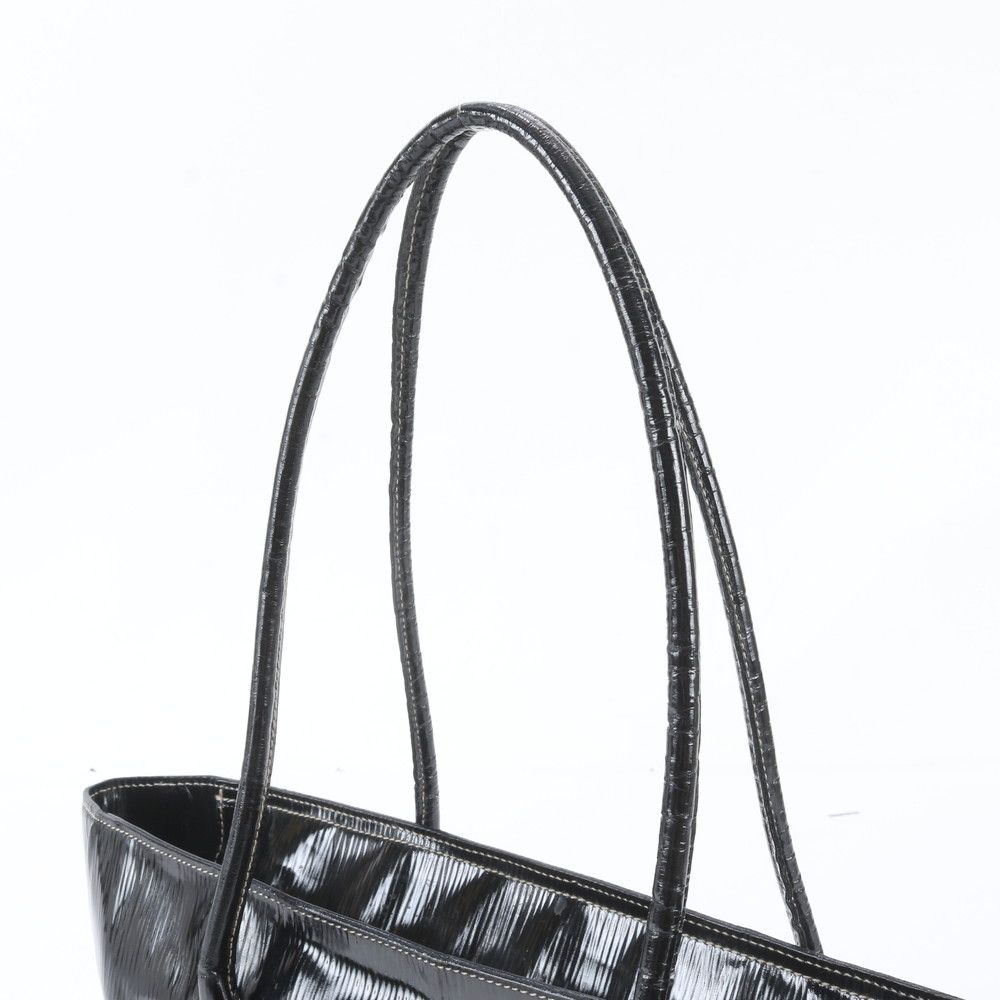 Prada Triangle Logo Leather Tote Shoulder Hand Black — view 2