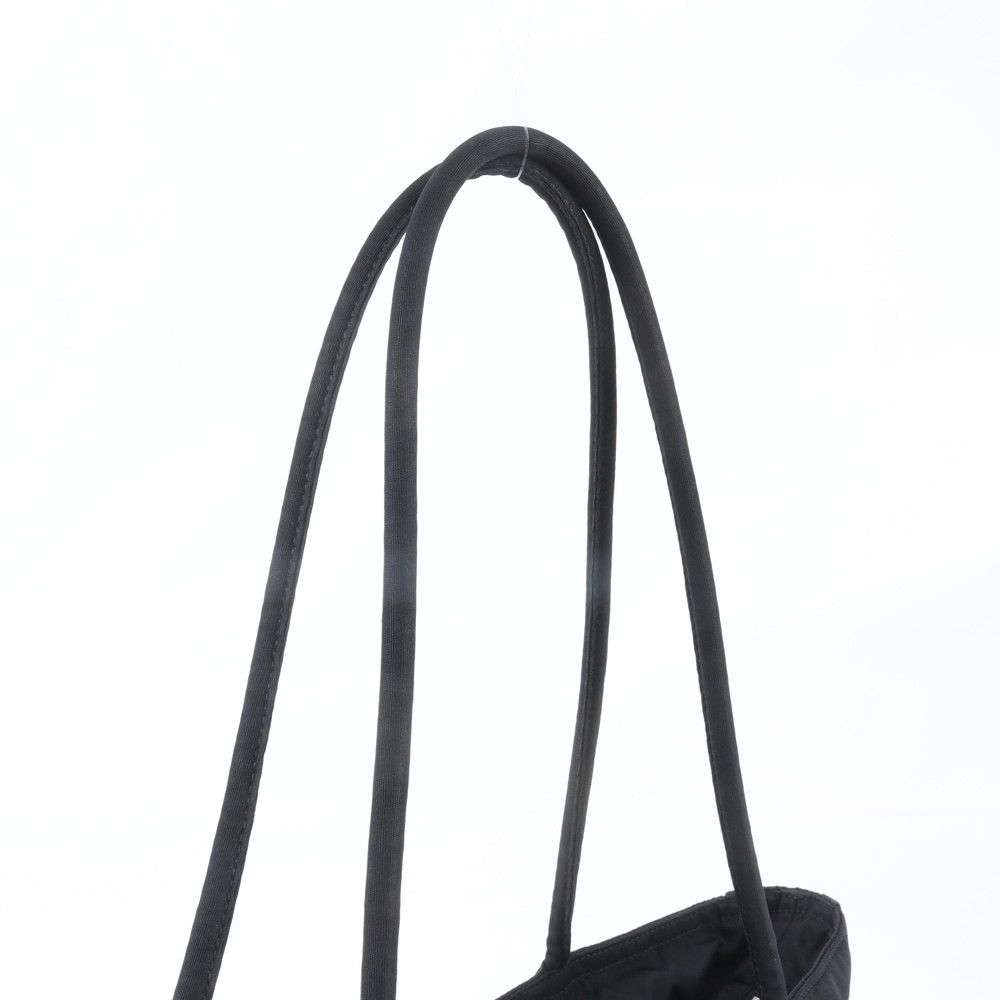 Prada Tessuto Nylon Triangle Logo Leather Tote Shoulder Black — view 2