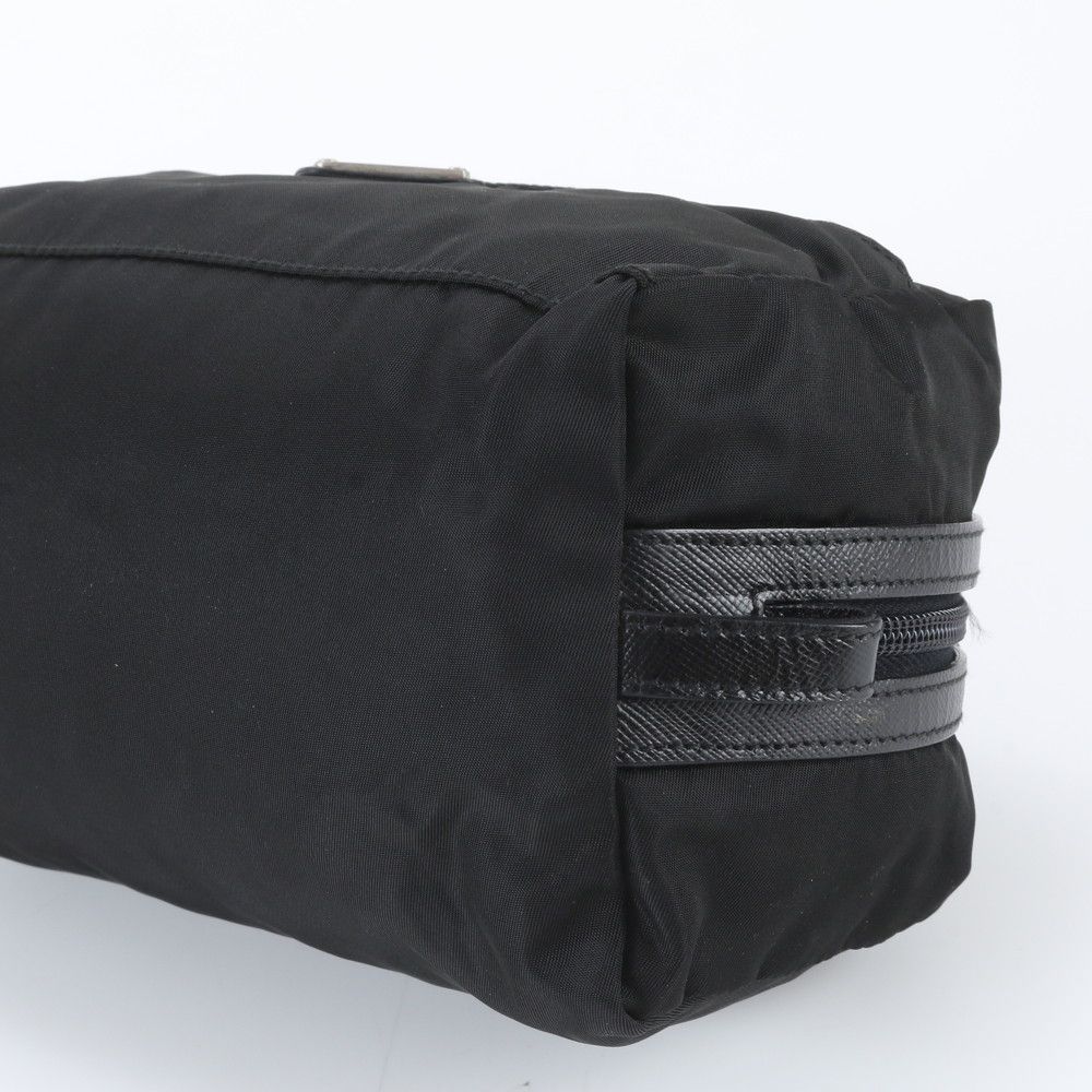 Prada Tessuto Nylon Saffiano Leather Pouch Mini Clutch — view 3