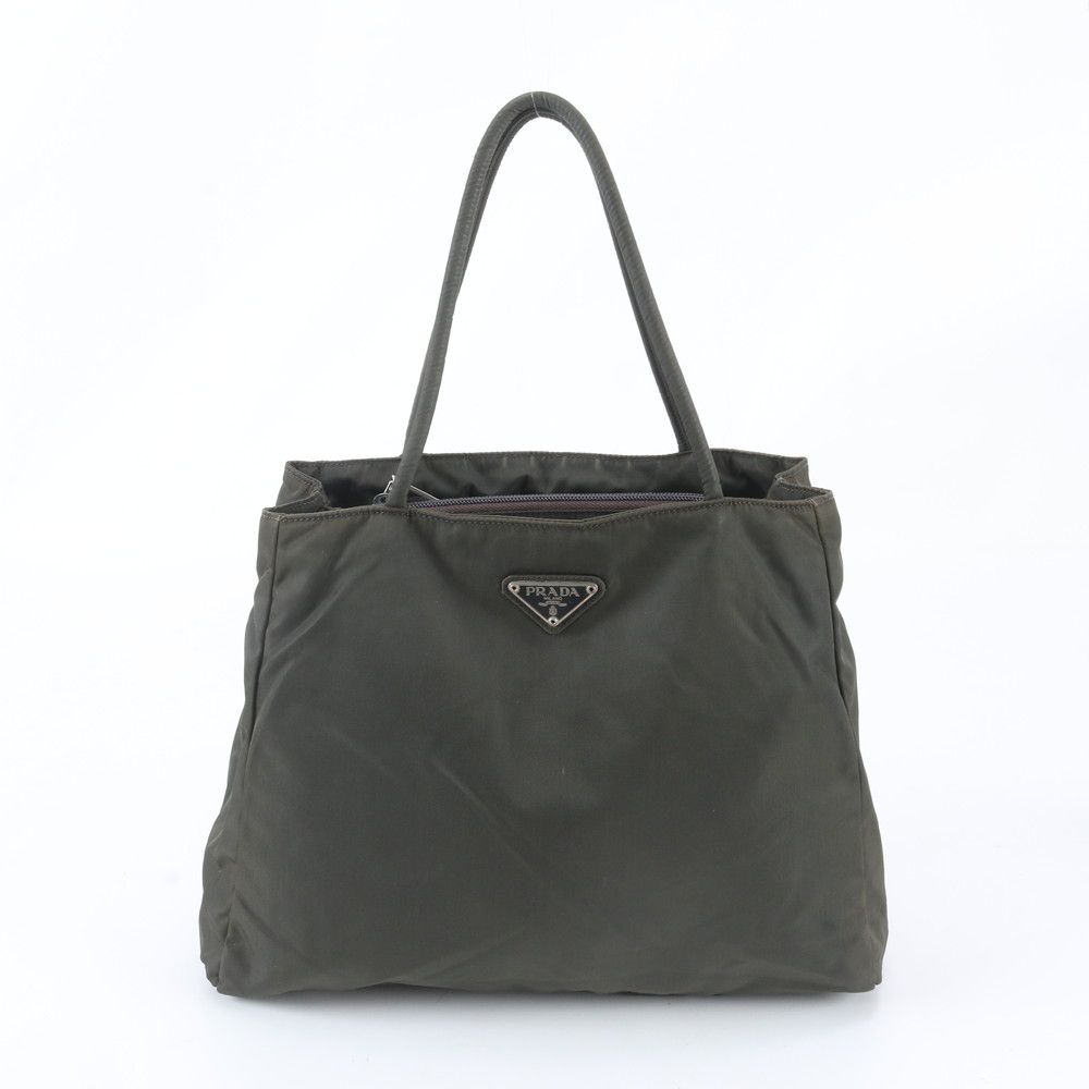 Prada Tessuto Nylon Triangle Logo Tote