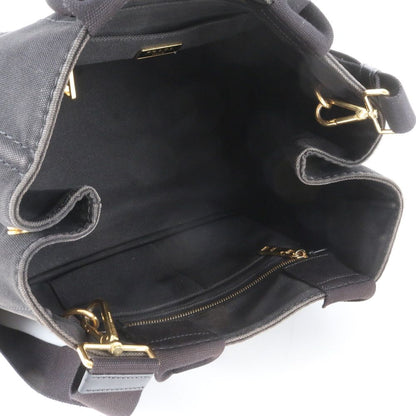 Prada Canapa 2-Way Handbag Crossbody Tote Shoulder Leather Black — view 7