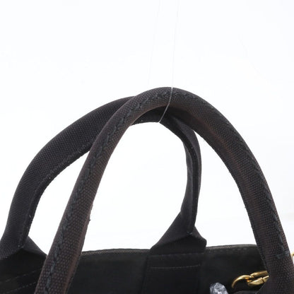 Prada Canapa 2-Way Handbag Crossbody Tote Shoulder Leather Black — view 2