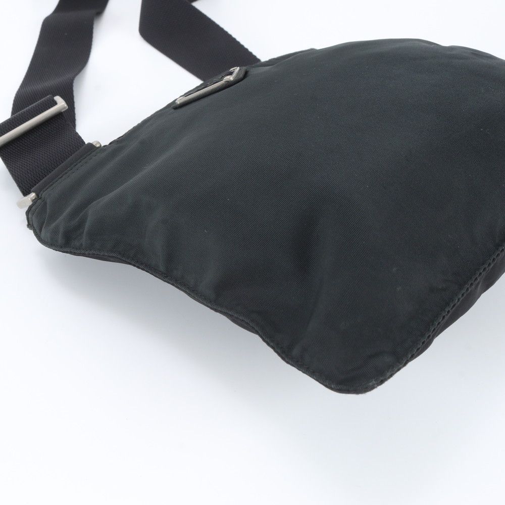 Prada Tessuto Nylon Triangle Logo Shoulder Bag Crossbody Black — view 6