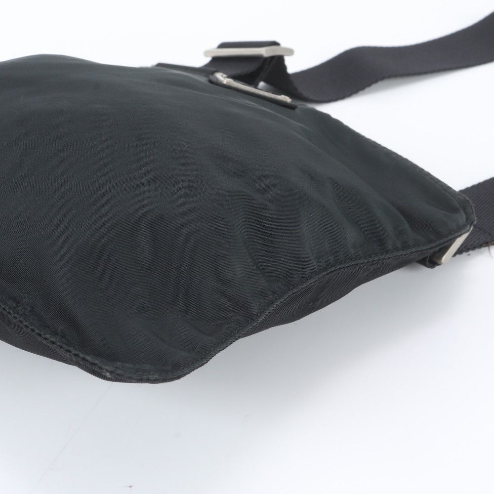 Prada Tessuto Nylon Triangle Logo Shoulder Bag Crossbody Black — view 4