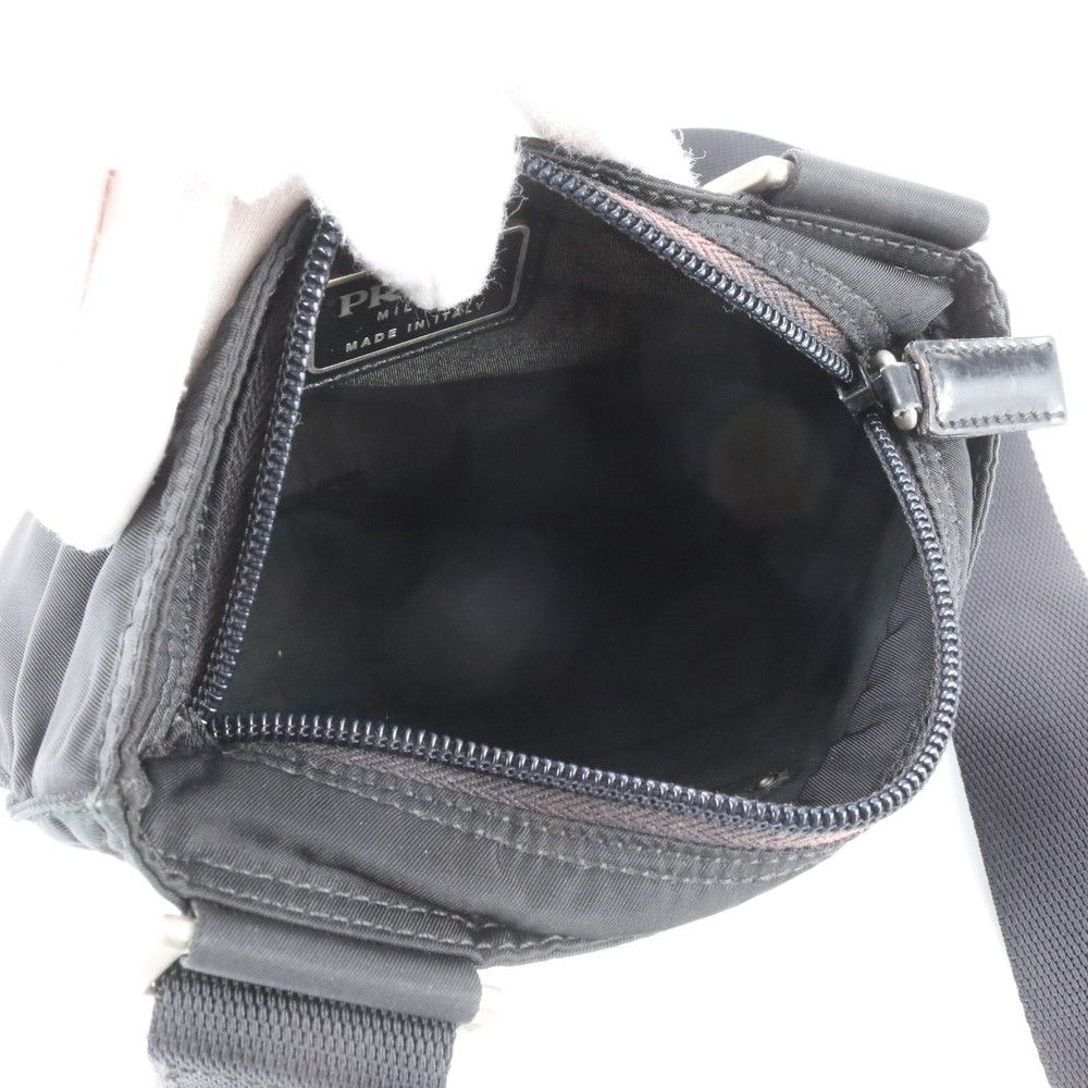Prada Tessuto Nylon Triangle Logo Shoulder Bag Crossbody Black — view 7