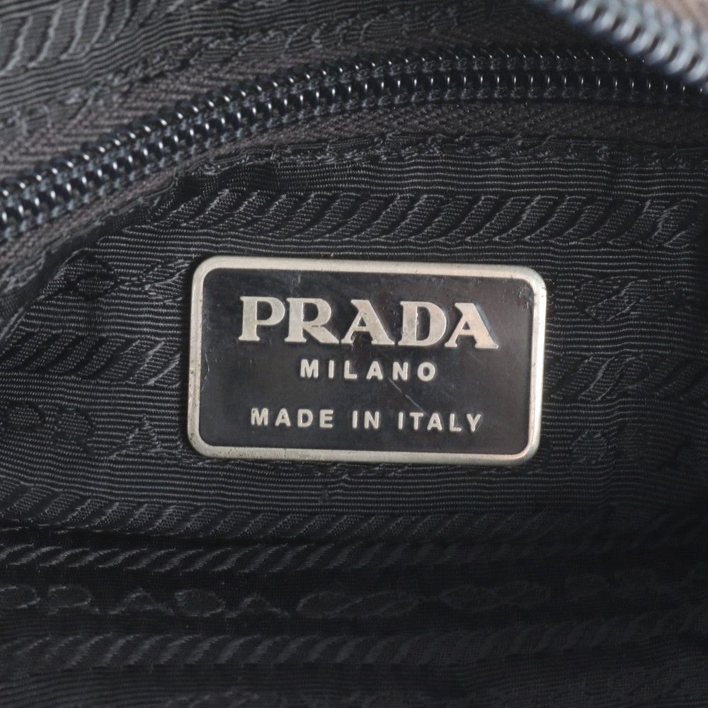 Prada Tessuto Nylon Triangle Logo Tote Shoulder Hand Black — view 8